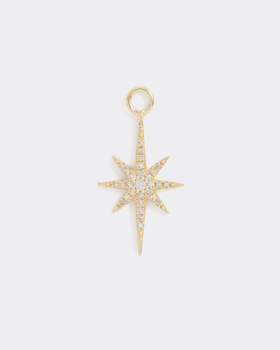 gold and diamond shining star charm, product shot