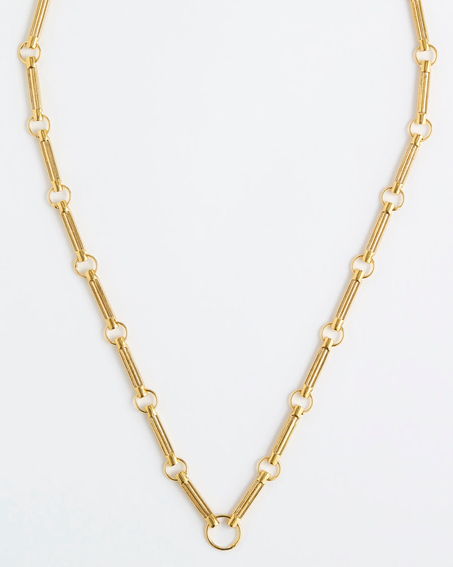 Gold plated link charm chain necklace Daphne Oz and Soru Jewellery