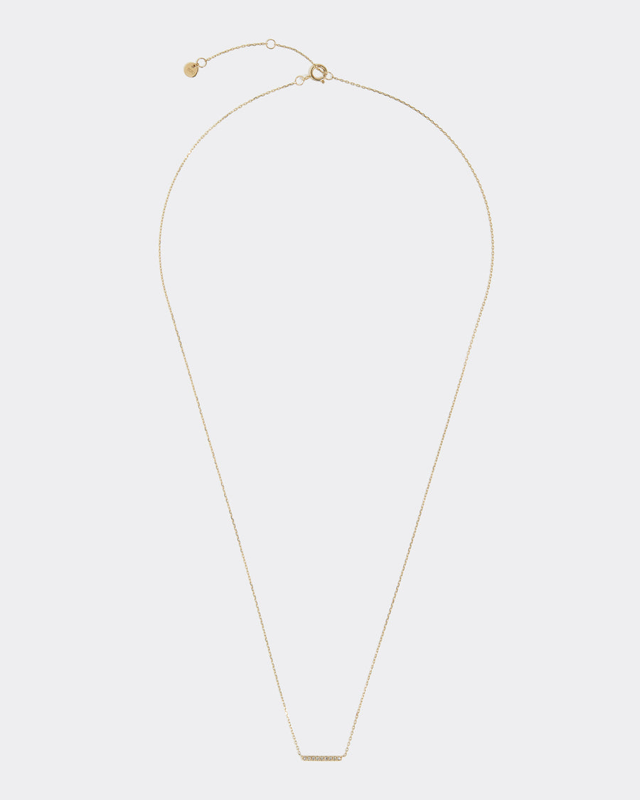 Soru jewellery 14ct gold & diamond bar necklace 