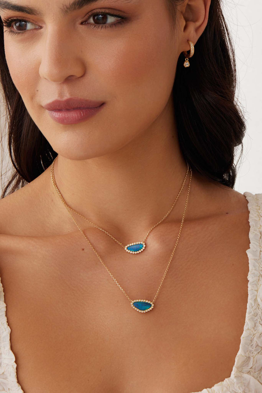 soru fine jewellery opal and diamond gold necklace