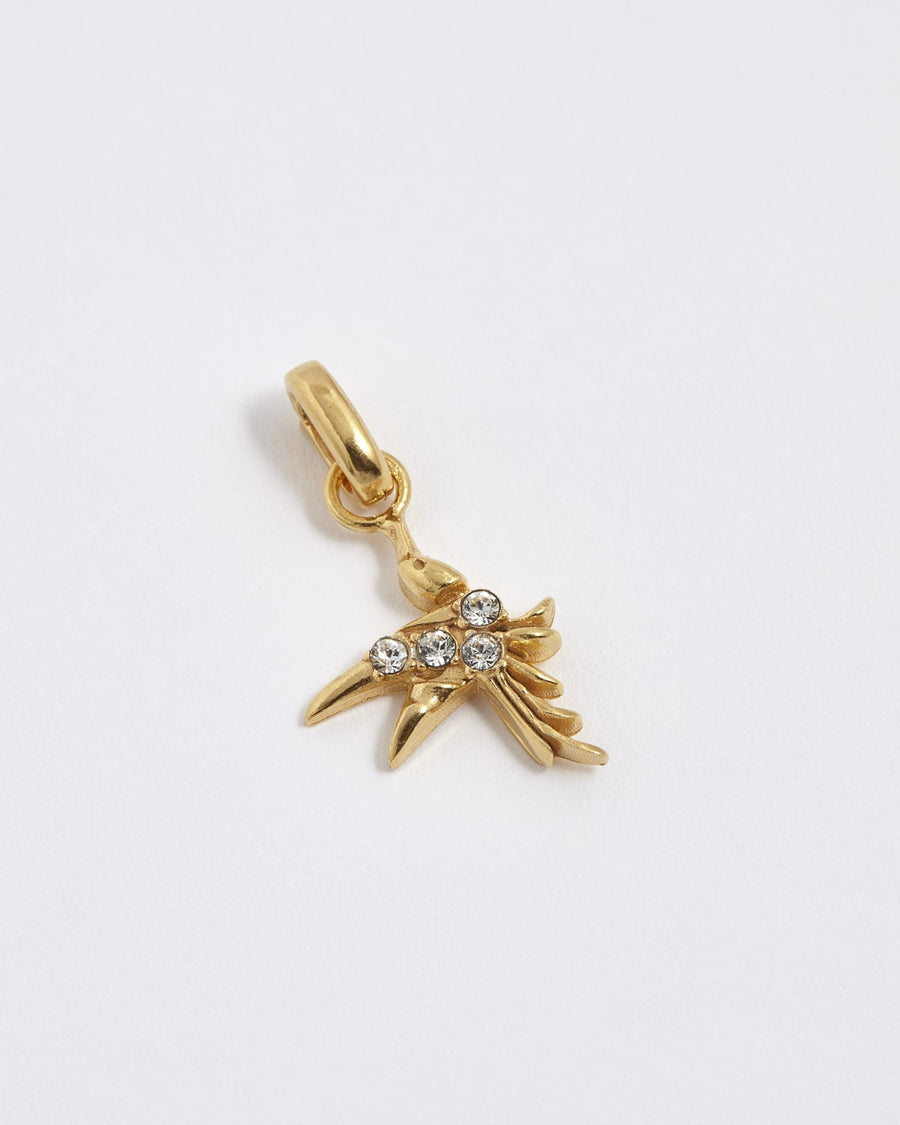 Soru Jewellery Hummingbird crystal and gold charm