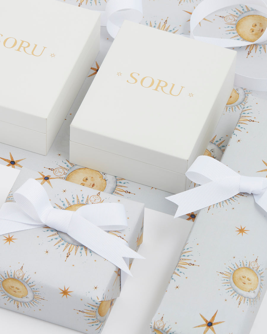 cadeaux paperworks soru jewellery exclusive soru x kinship presscelestial gift wrap sustainable recyclable