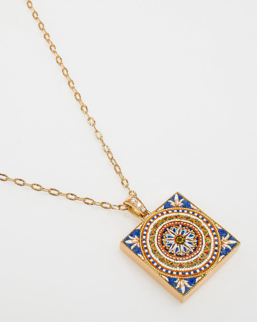 soru fine, soru jewellery, diamond majolica micro mosaic tile pendant