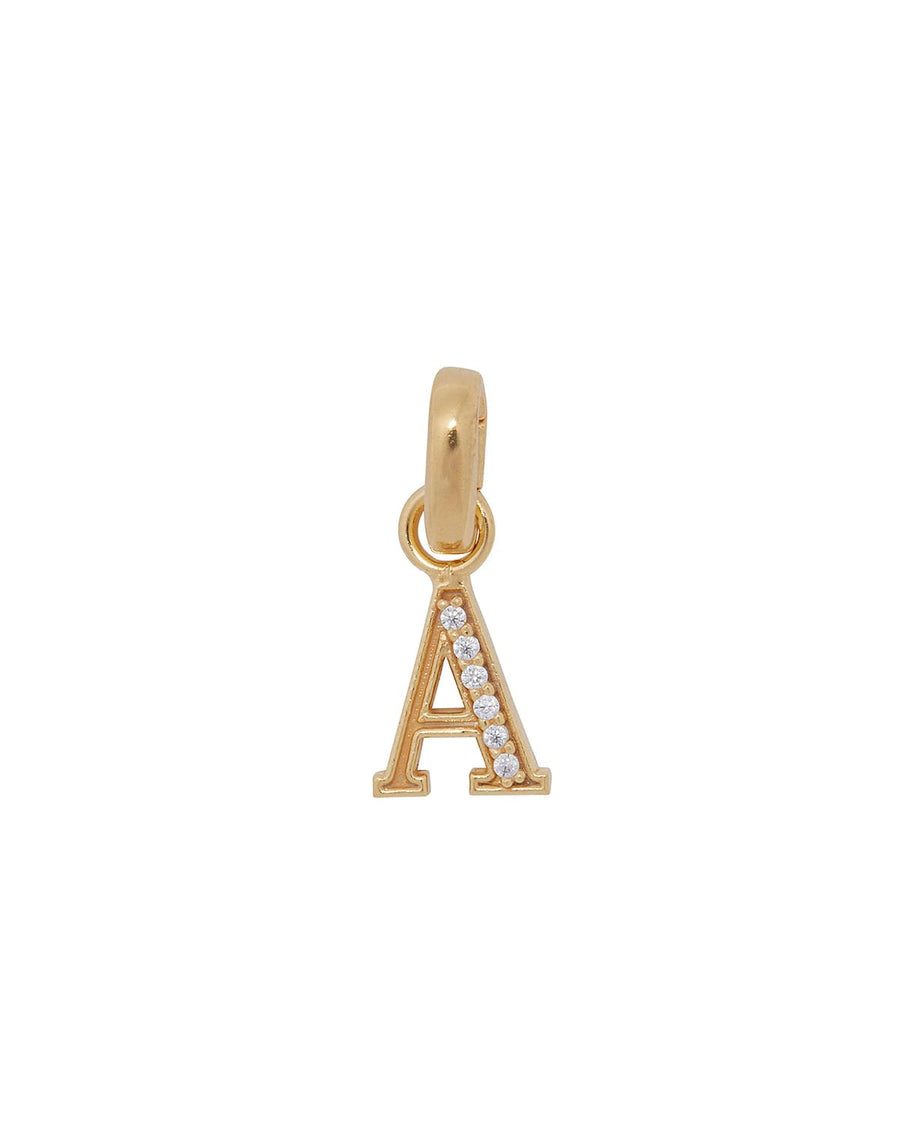 soru jewellery initial letter charms gold plated with crystal, detachable letter charm