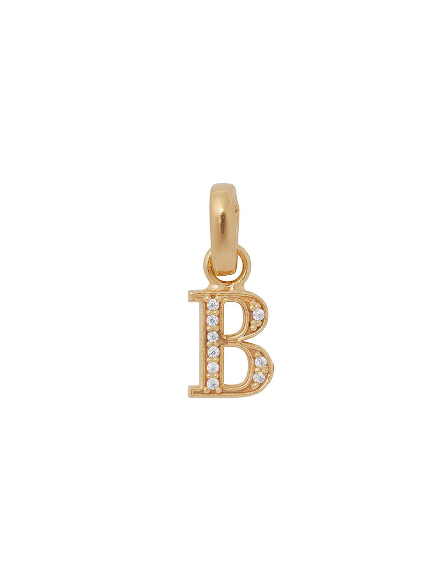 soru jewellery initial letter charms gold plated with crystal, detachable letter charm