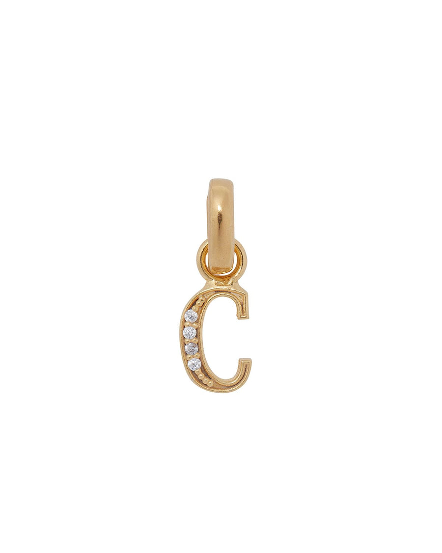 soru jewellery initial letter charms gold plated with crystal, detachable letter charm