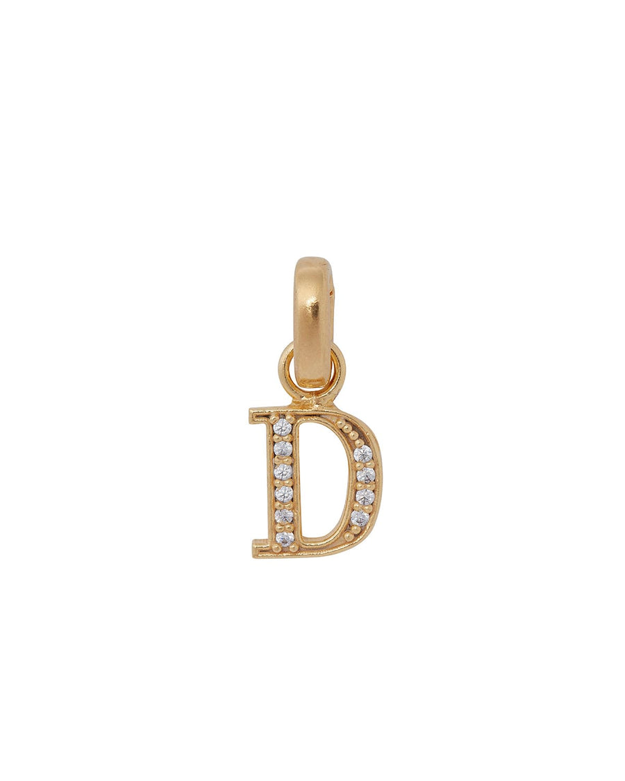 soru jewellery initial letter charms gold plated with crystal, detachable letter charm