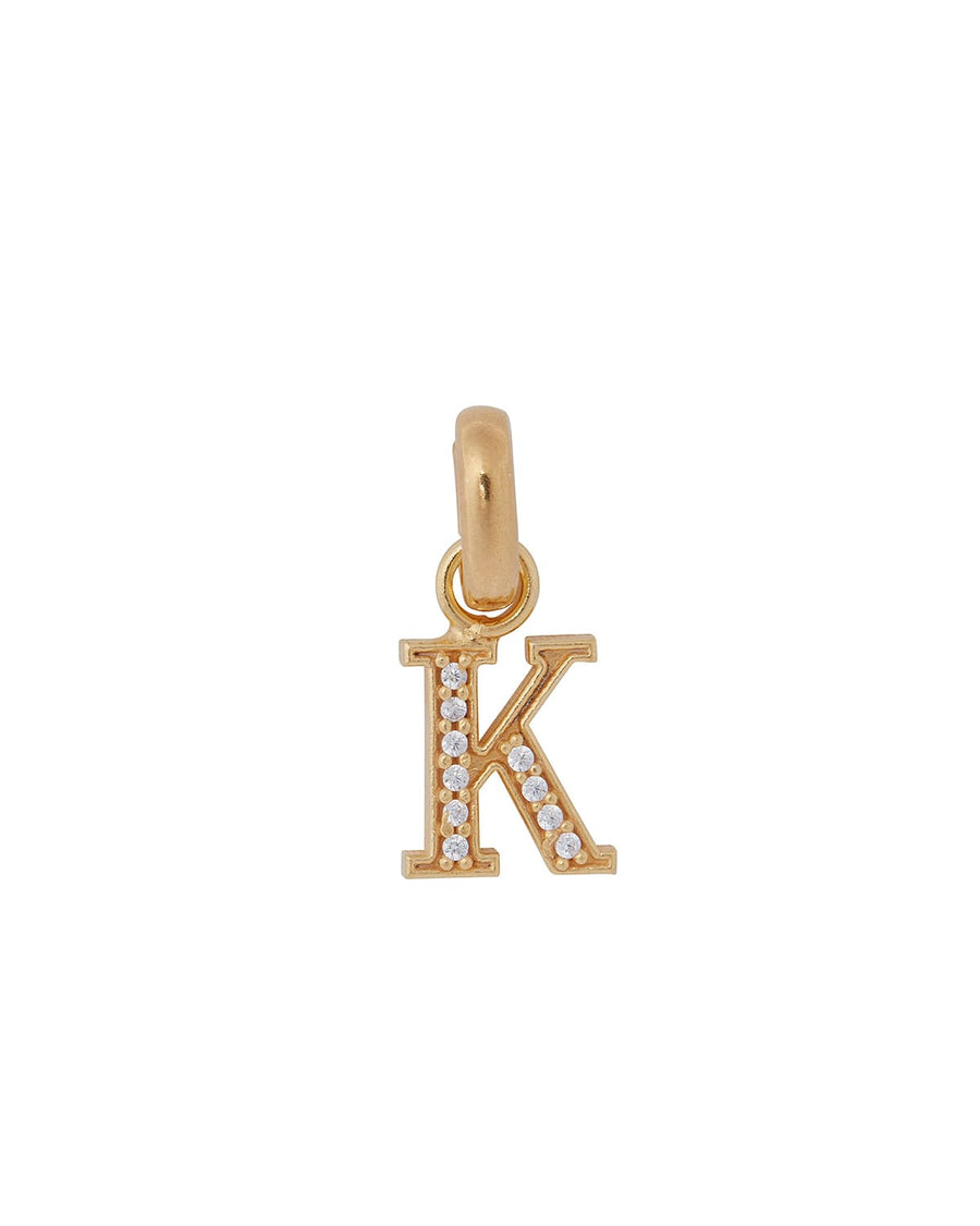 soru jewellery initial letter charms gold plated with crystal, detachable letter charm