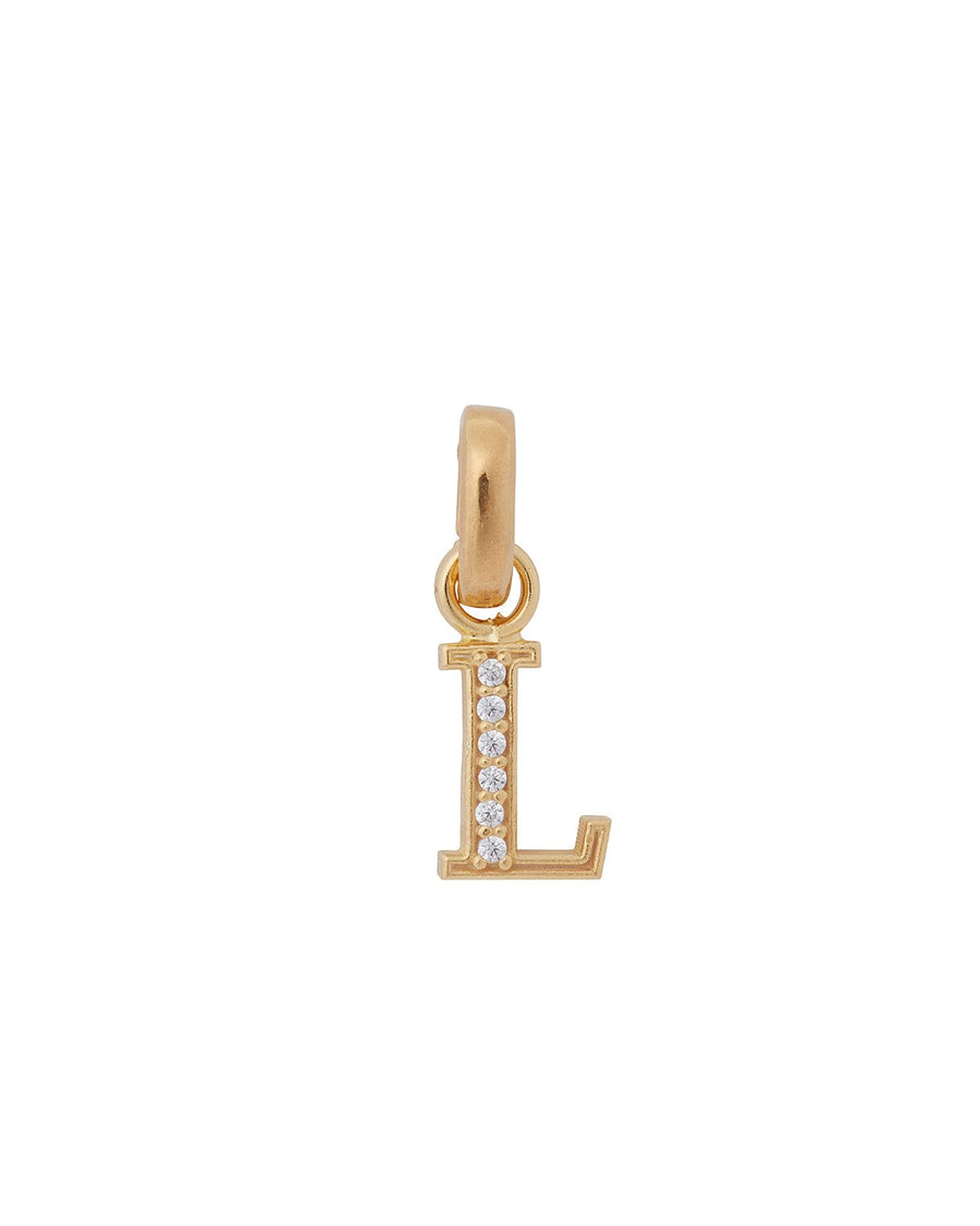 soru jewellery initial letter charms gold plated with crystal, detachable letter charm