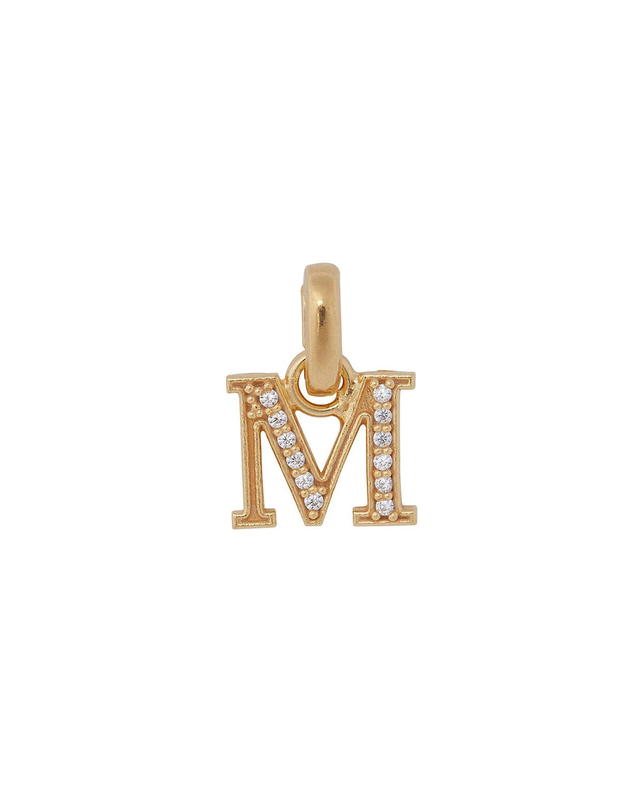 soru jewellery initial letter charms gold plated with crystal, detachable letter charm