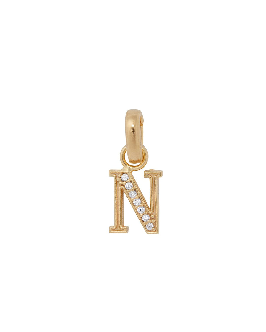 soru jewellery initial letter charms gold plated with crystal, detachable letter charm