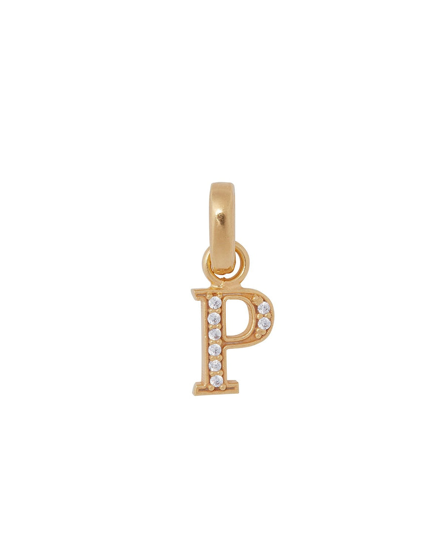 soru jewellery initial letter charms gold plated with crystal, detachable letter charm