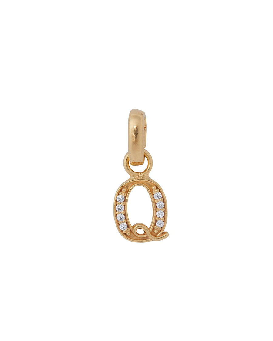 soru jewellery initial letter charms gold plated with crystal, detachable letter charm