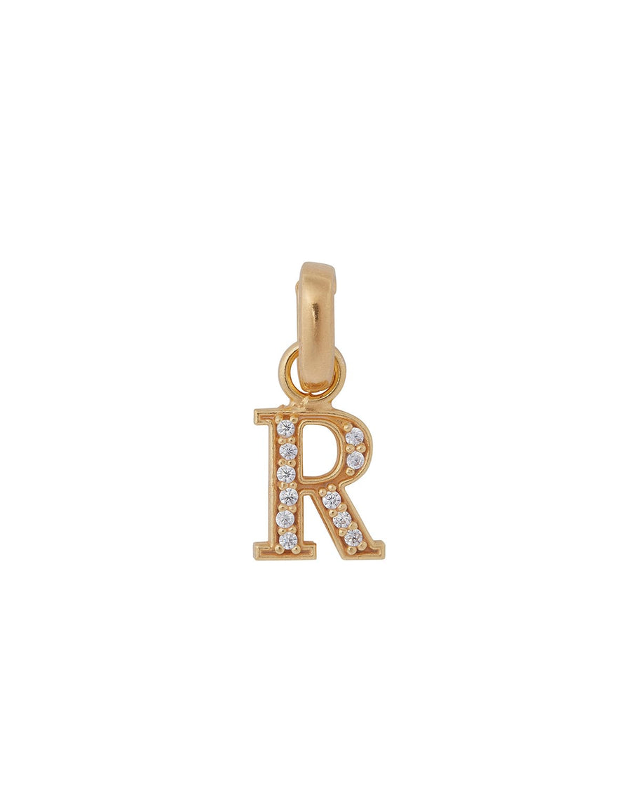 soru jewellery initial letter charms gold plated with crystal, detachable letter charm