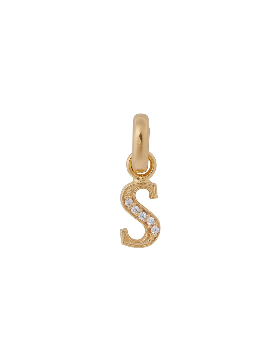 soru jewellery initial letter charms gold plated with crystal, detachable letter charm