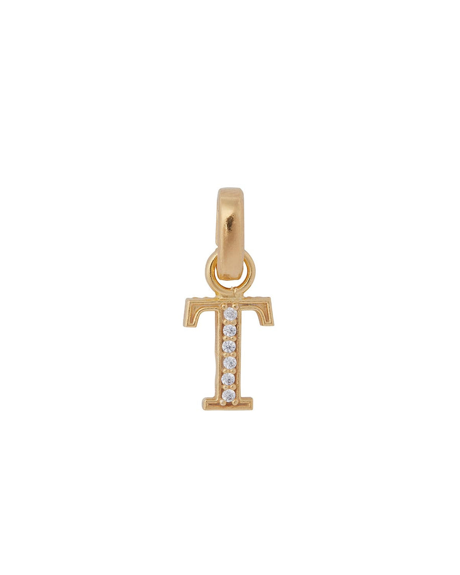 soru jewellery initial letter charms gold plated with crystal, detachable letter charm