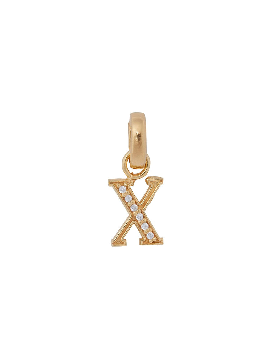 soru jewellery initial letter charms gold plated with crystal, detachable letter charm