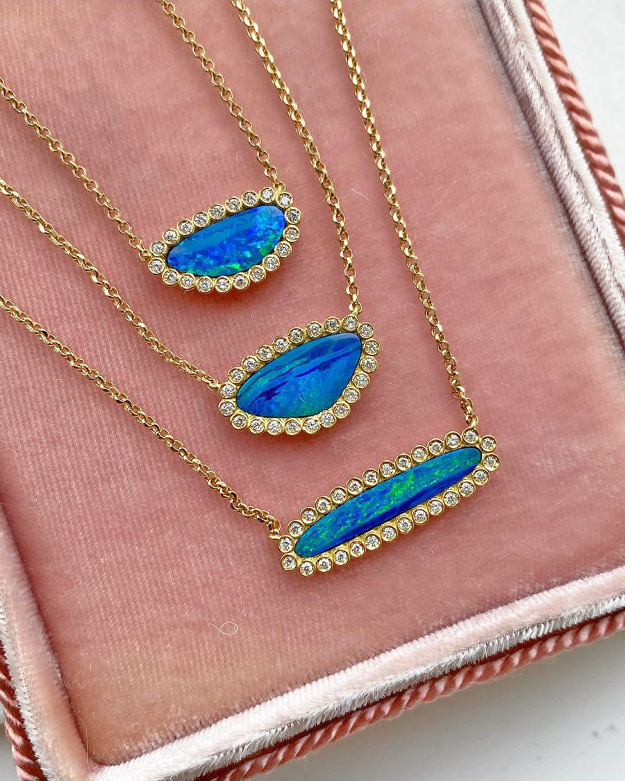 soru fine jewellery opal and diamond gold necklace