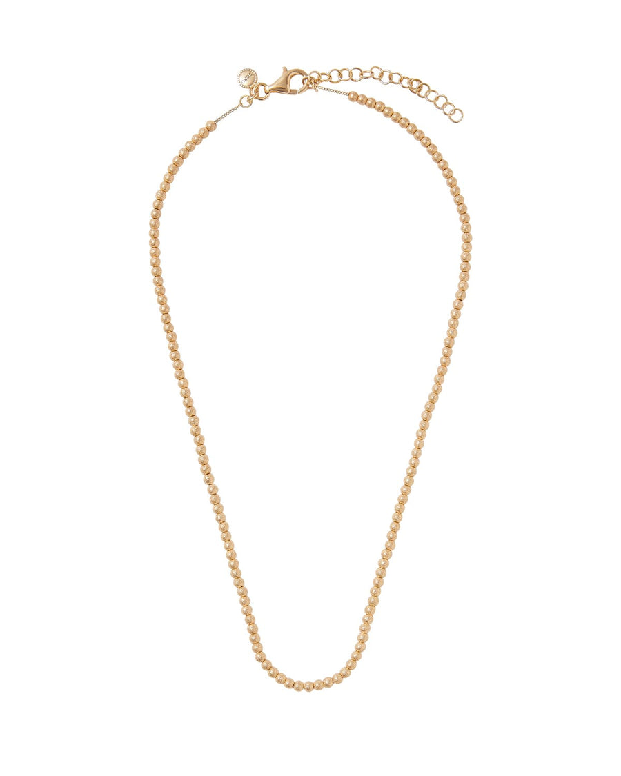 soru jewellery sandblast gold plated silver bead necklace